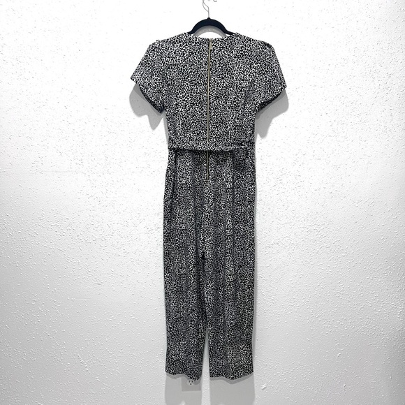 Calvin Klein Women's Tie-Waist Tulip-Sleeve Jumpsuit White Patterned Jumpsuit 8 - Picture 10 of 10